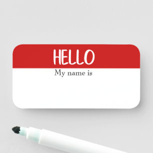 Etiqueta Para Nombres Seco Erase Hello Personalizable Reutilizable Moder