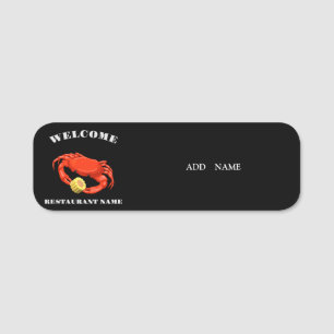 Etiqueta Para Nombres Sencillo maíz rojo marisco Nombre del logotipo del