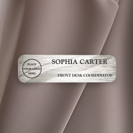 Etiqueta Para Nombres Serene Ripple Silver Custom
