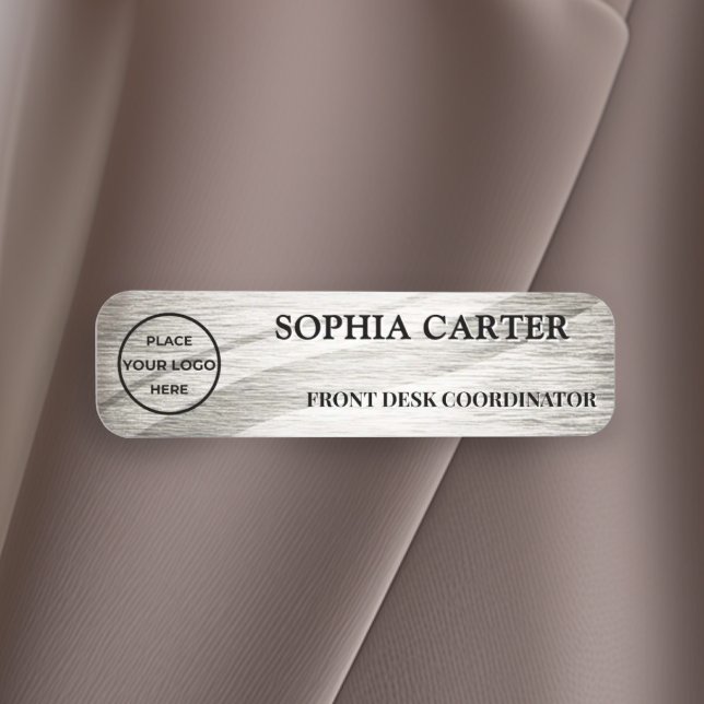 Etiqueta Para Nombres Serene Ripple Silver Custom (Subido por el creador)