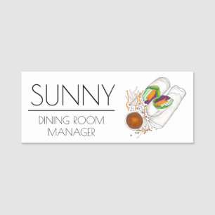 Etiqueta Para Nombres Servidor de restaurante Pad Thai Summer Fresls Rol