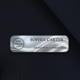 Etiqueta Para Nombres Silver Cloth Classic Name Badge Custom