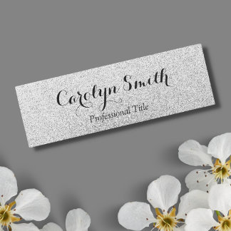 Etiqueta Para Nombres Silver Glitter Sparkle employee Name Tag Badge