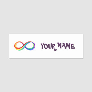 Etiqueta Para Nombres Símbolo infinito arcoiris en capas