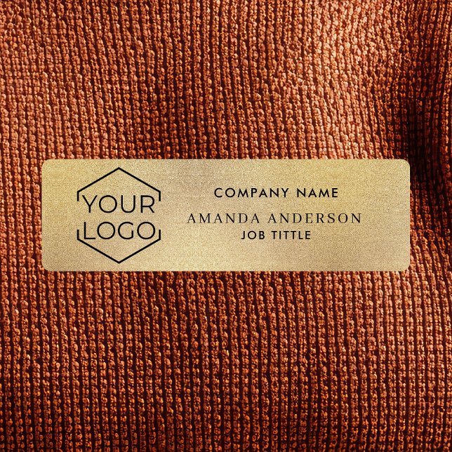 Etiqueta Para Nombres Simple Elegant Gold Logo Employee Plastic  (Subido por el creador)