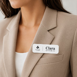 Etiqueta Para Nombres Simple Logotipo Personalizado Empleado Magnético o