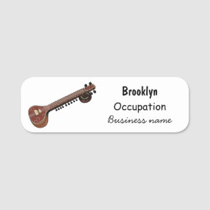 Etiqueta Para Nombres Sitar personalizado ilustracion