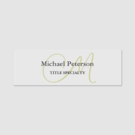 Etiqueta Para Nombres Sofisticado Monograma Script Inicial Moderno