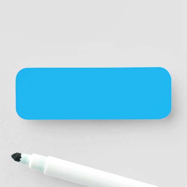 Etiqueta Para Nombres Solid Cyan Blue Background | Summer Minimal Style (In situ)