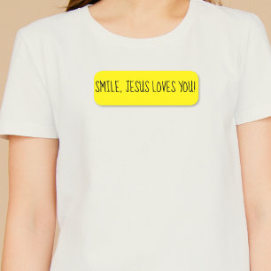 Etiqueta Para Nombres Sonríe, Jesús te ama el amarillo feliz sol