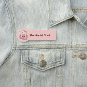 Etiqueta Para Nombres Squid Chef Personalizado 3.0" X 1.5"