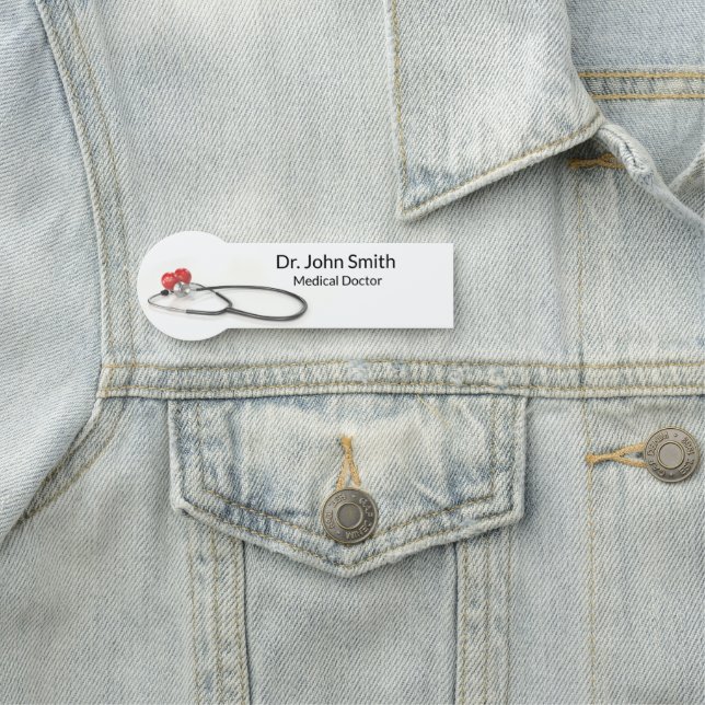 Etiqueta Para Nombres Stethoscope with Heart | Medical Care & Healthcare (In situ)