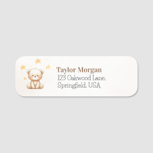Etiqueta Para Nombres Sweet Teddy Bear Baby Shower