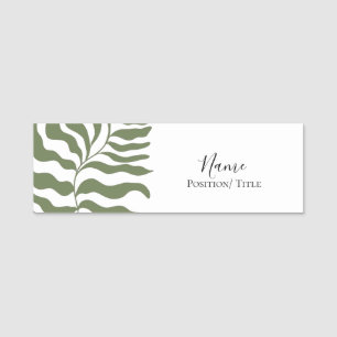 Etiqueta Para Nombres Tarjeta de Marca Elegante Hoja Verde Salvia   Mini