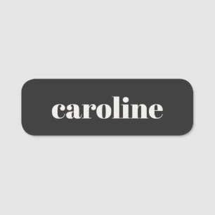 Etiqueta Para Nombres Tipografía Moderna Nombre Personalizado Negro Blan