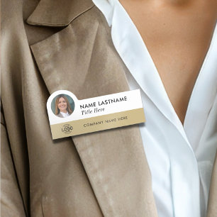 Etiqueta Para Nombres Título del logotipo fotográfico Faux Gold Beige St