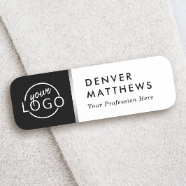 Etiqueta Para Nombres Título del nombre del logotipo elegante negro blan
