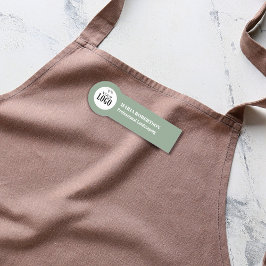 Etiqueta Para Nombres Título del trabajo del empleado con logotipo verde