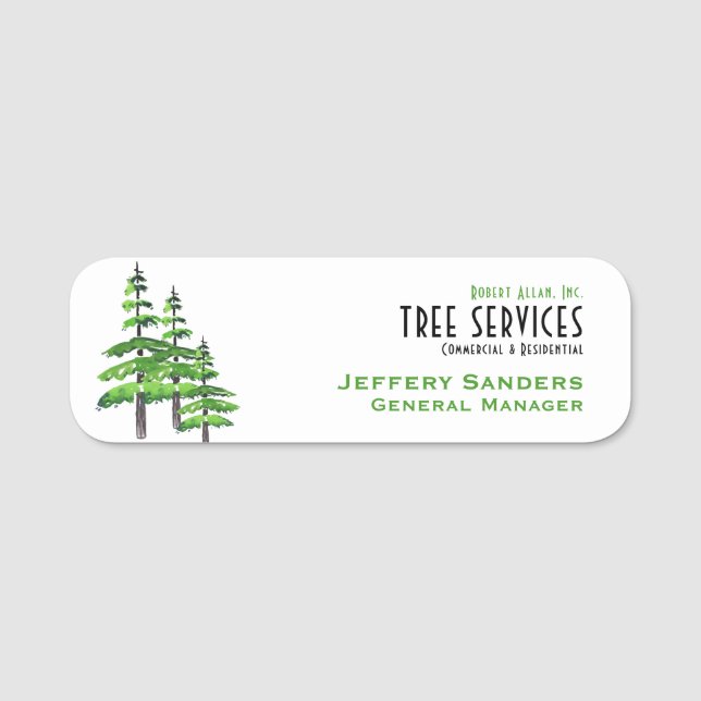 Etiqueta Para Nombres Tree Service Professional (Anverso)