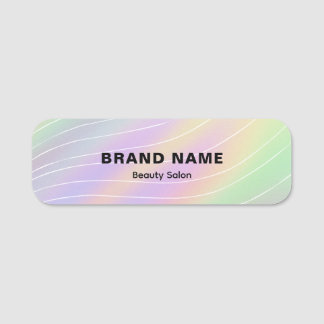 Etiqueta Para Nombres Trendy Hologram Esthetician Feminine Style