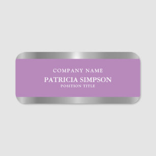 Etiqueta Para Nombres Tu Estilo Único: Plata Metálica Púrpura Lavender