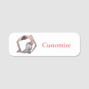 Etiqueta Para Nombres Vintage Backbend Yoga Pose Thunder_Cove