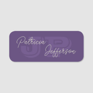 Etiqueta Para Nombres Violeta monogramada de uva: caligrafía manuscrita