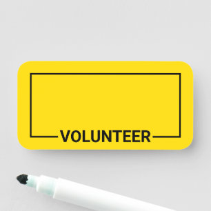 Etiqueta Para Nombres Voluntario amarillo en blanco