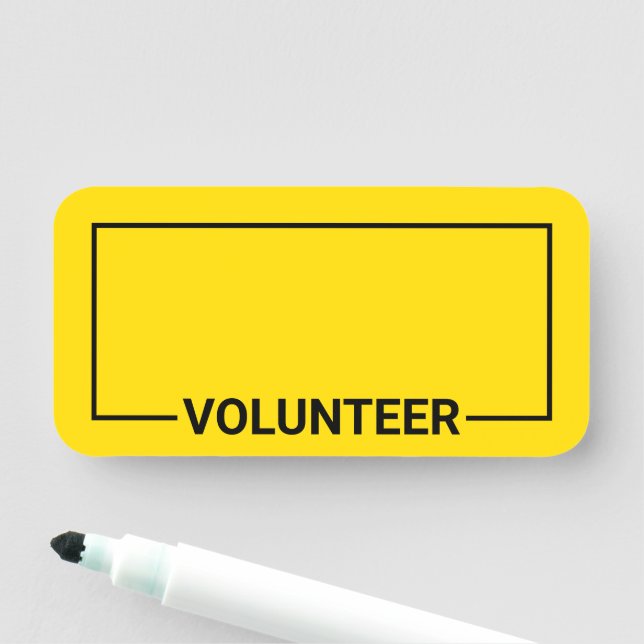 Etiqueta Para Nombres Voluntario amarillo en blanco (In situ)