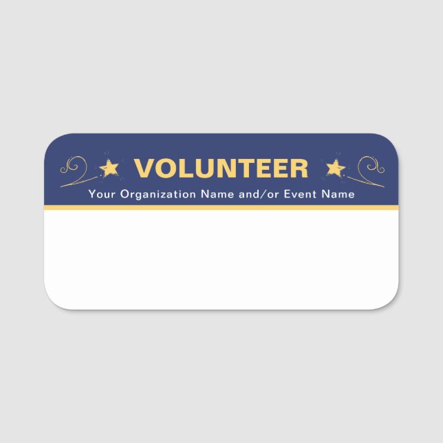 Etiqueta Para Nombres Voluntario del personal de eventos escolares perso (Anverso)