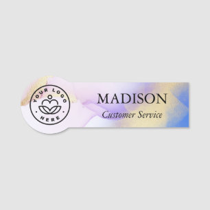 Etiqueta Para Nombres Watercolor Lilac Luxury Gold Nombre personalizado