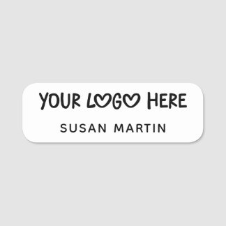Etiqueta Para Nombres White and Black One Line Business Logo