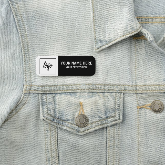 Etiqueta Para Nombres Your Logo and Name Personalized Employee (In situ)