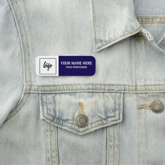 Etiqueta Para Nombres Your Logo and Name Personalized Employee (In situ)