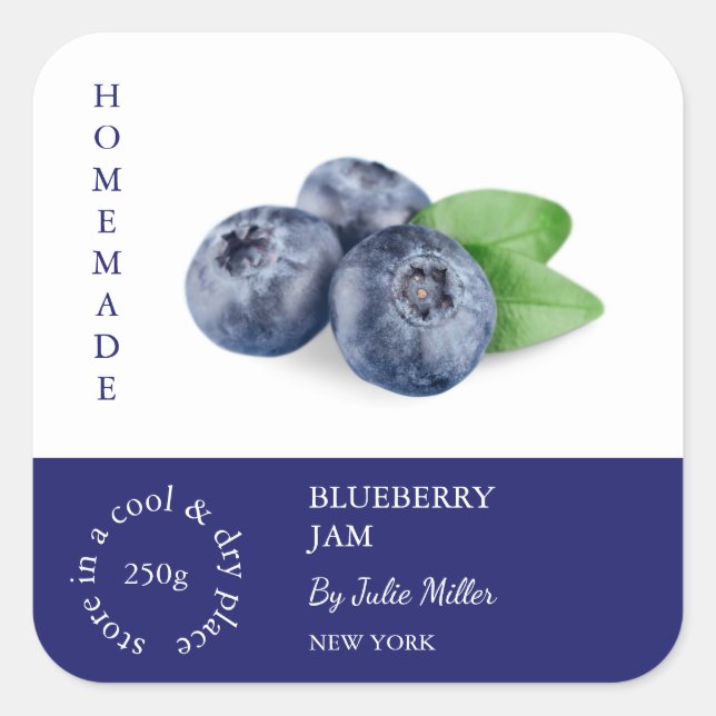 Etiqueta para pequeñas empresas Blueberry (Anverso)