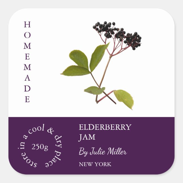 Etiqueta para pequeñas empresas Elderberry (Anverso)