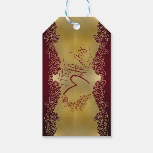 etiqueta para regalo dorada para día de madre (Anverso)