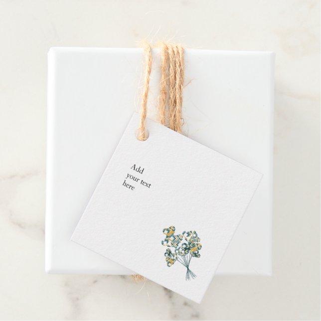 Etiqueta para Regalos con globos geométricos (In situ)