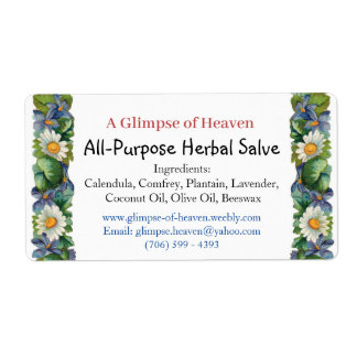 Etiqueta para un frasco de salve