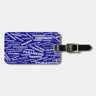 Etiqueta paramédica de equipaje azul blanco (añade
