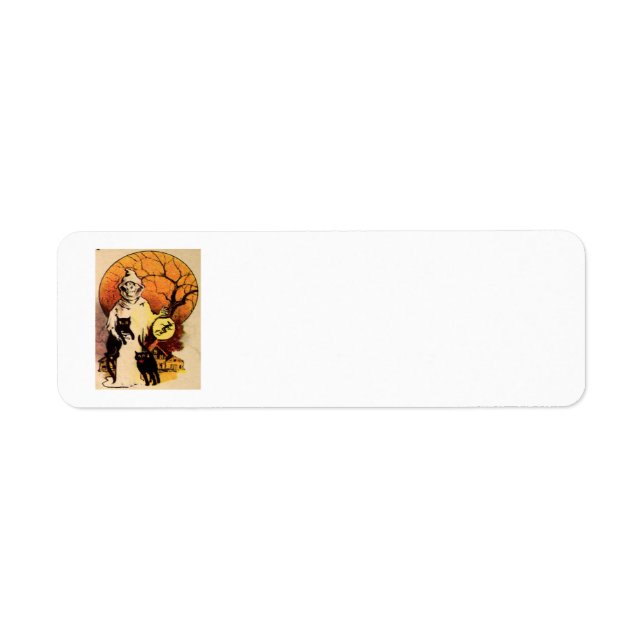 Etiqueta Parca triste con sus gatos negros (Frente)