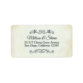Etiqueta Parche falso vintage Matrimonio simple y elegante