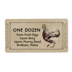 Etiqueta Parchment Vintage Hen Egg Carton Fancy Border