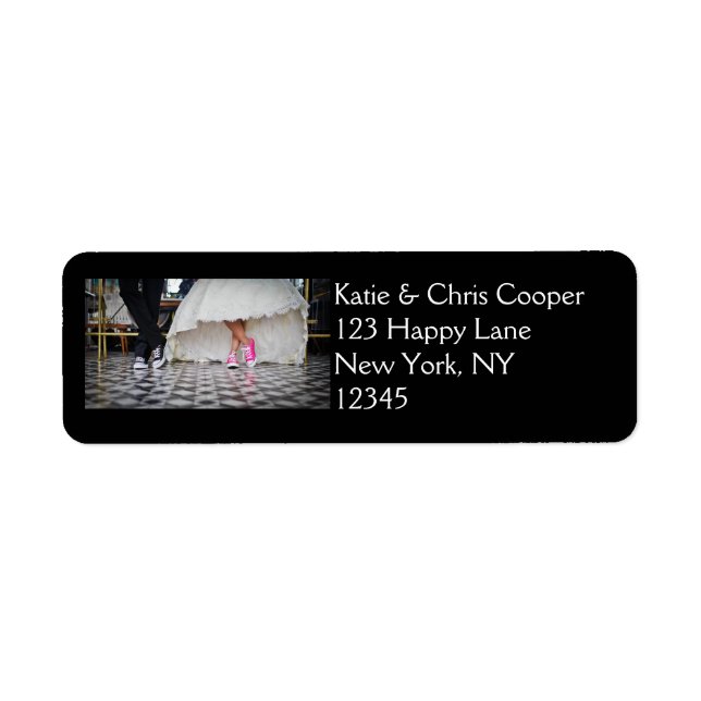 Etiqueta Pareja boda en un estilo retro 50 diner (Frente)