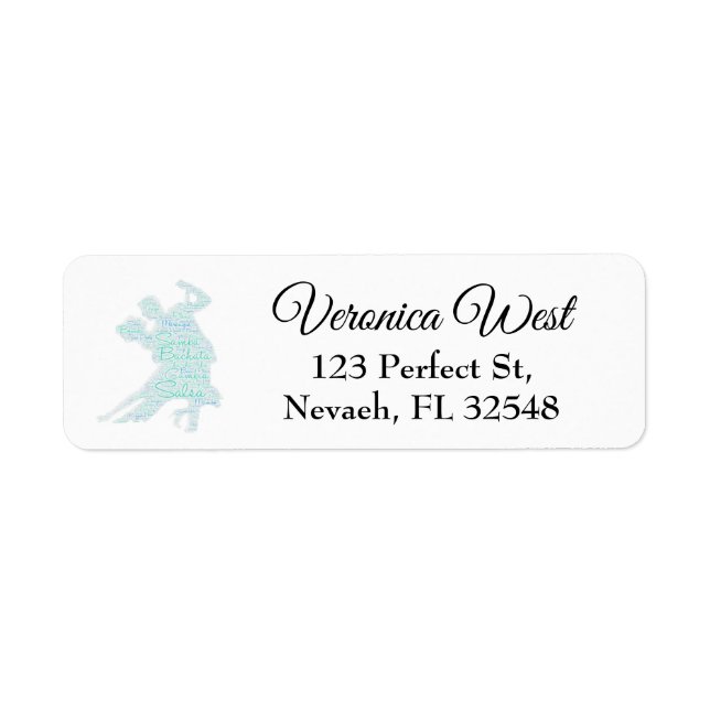 Etiqueta Pareja de arte de Word bailarina Bachata Salsa (Frente)