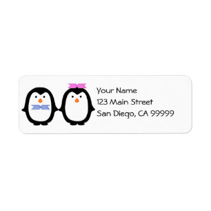 Etiqueta Pareja de pingüinos