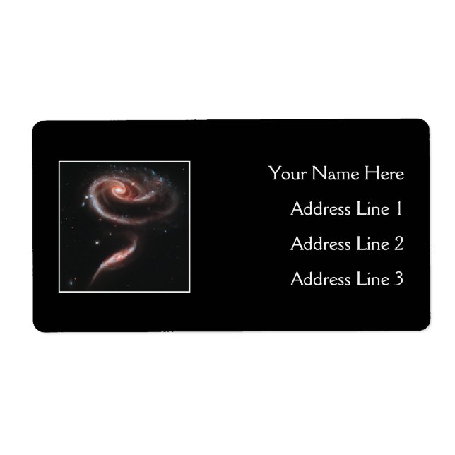 Etiqueta Pareja Galaxy Arp 273 (Telescopio Hubble) (Frente)