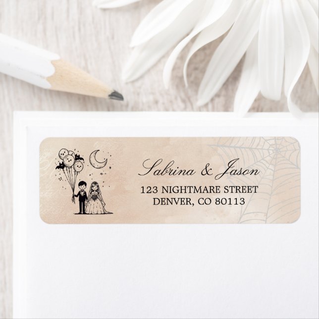 Etiqueta Pareja pequeña y fantasmal (In situ)