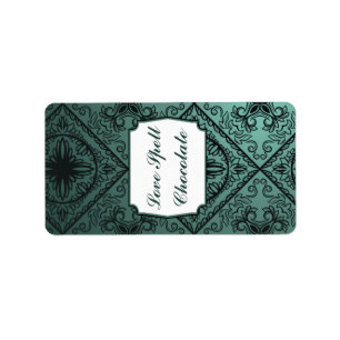 Etiqueta Pareja Verde azulada de Hershey de 1.25" x 2.75"