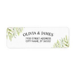 Etiqueta Parejas Acuarela Botánica Elegante